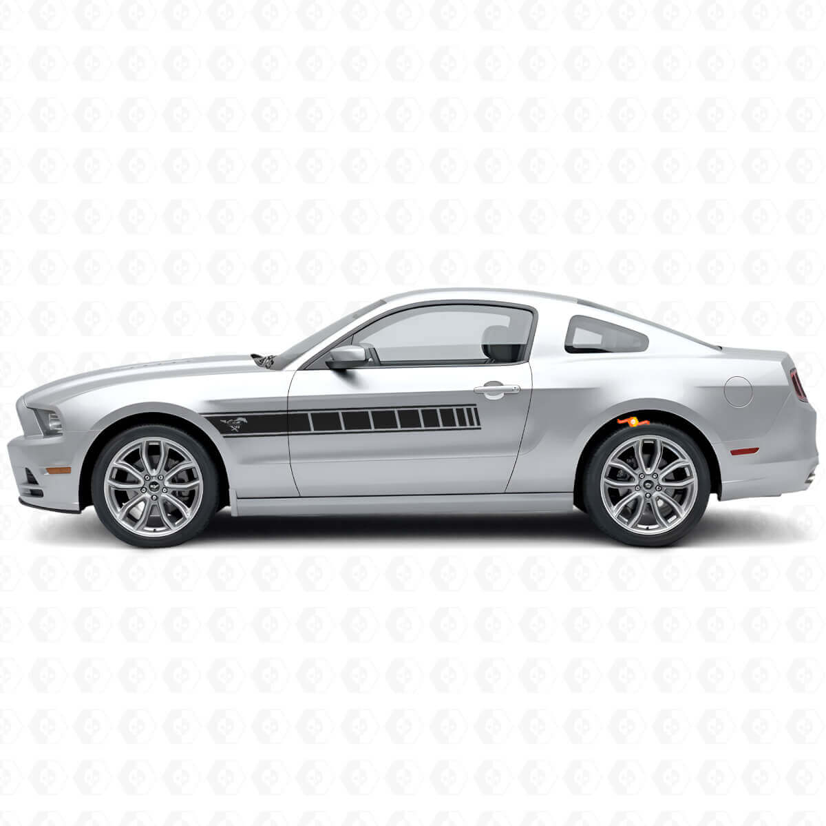 Kit de calcomanías de vinilo con bandas laterales y logotipo de caballo para Musclecar Musclecarmodel 2010-2014