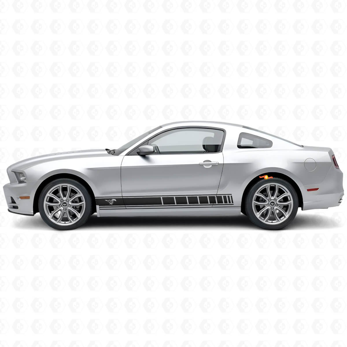 Kit de adhesivos de vinilo con franjas para paneles laterales con logotipo de caballo para Musclecar Musclecarmodel 2010-2014