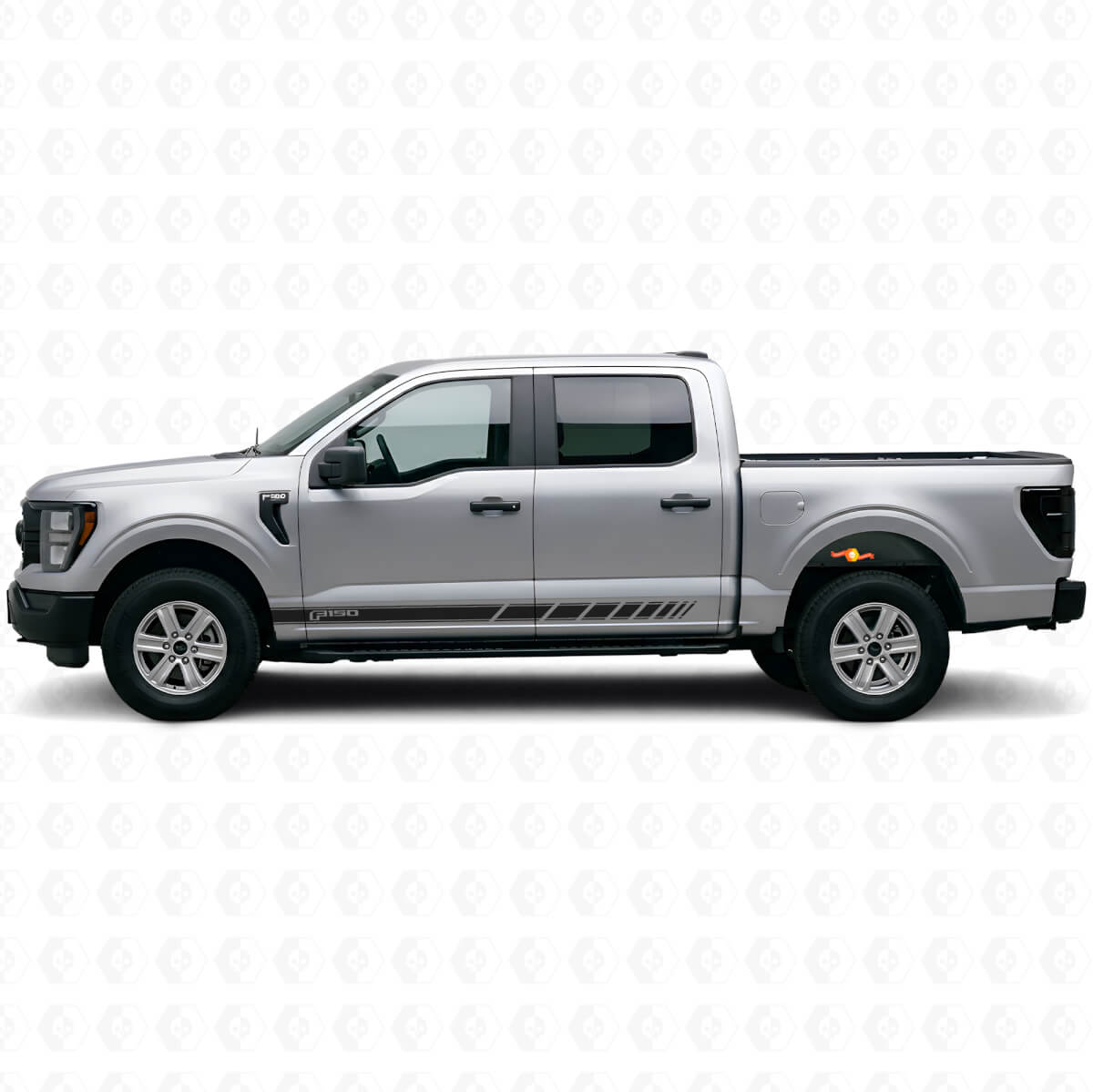 Kit de calcomanías de vinilo de franjas laterales a cuadros con marca para Musclecar Truck 2021-26