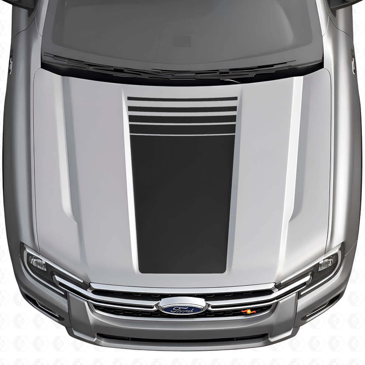 Kit de adhesivos de vinilo con franjas de capó centro estroboscópico para Musclecar Ranger 2024-26