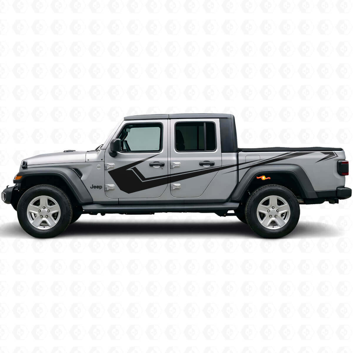 Kit de calcomanías de vinilo con franjas laterales angulares para Jeep Gladiator 2020-27