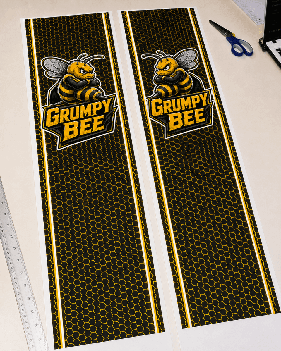 Pegatinas laterales en forma de panal de abeja Grumpy Bee para Dodge Ram 1500 2500