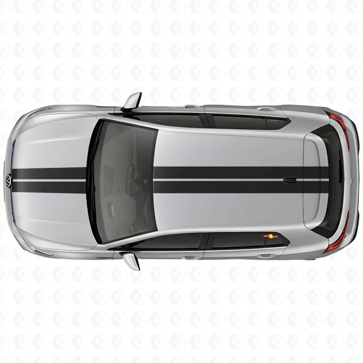 Kit de vinilos de franjas dobles para capó y techo para Volkswagen Golf R MK8 2023