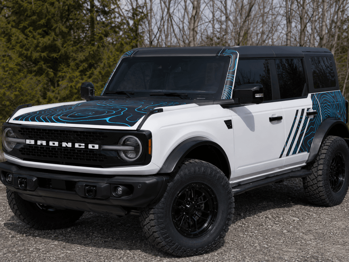 Kit completo de vinilo adhesivo con mapa topográfico para Ford Bronco
