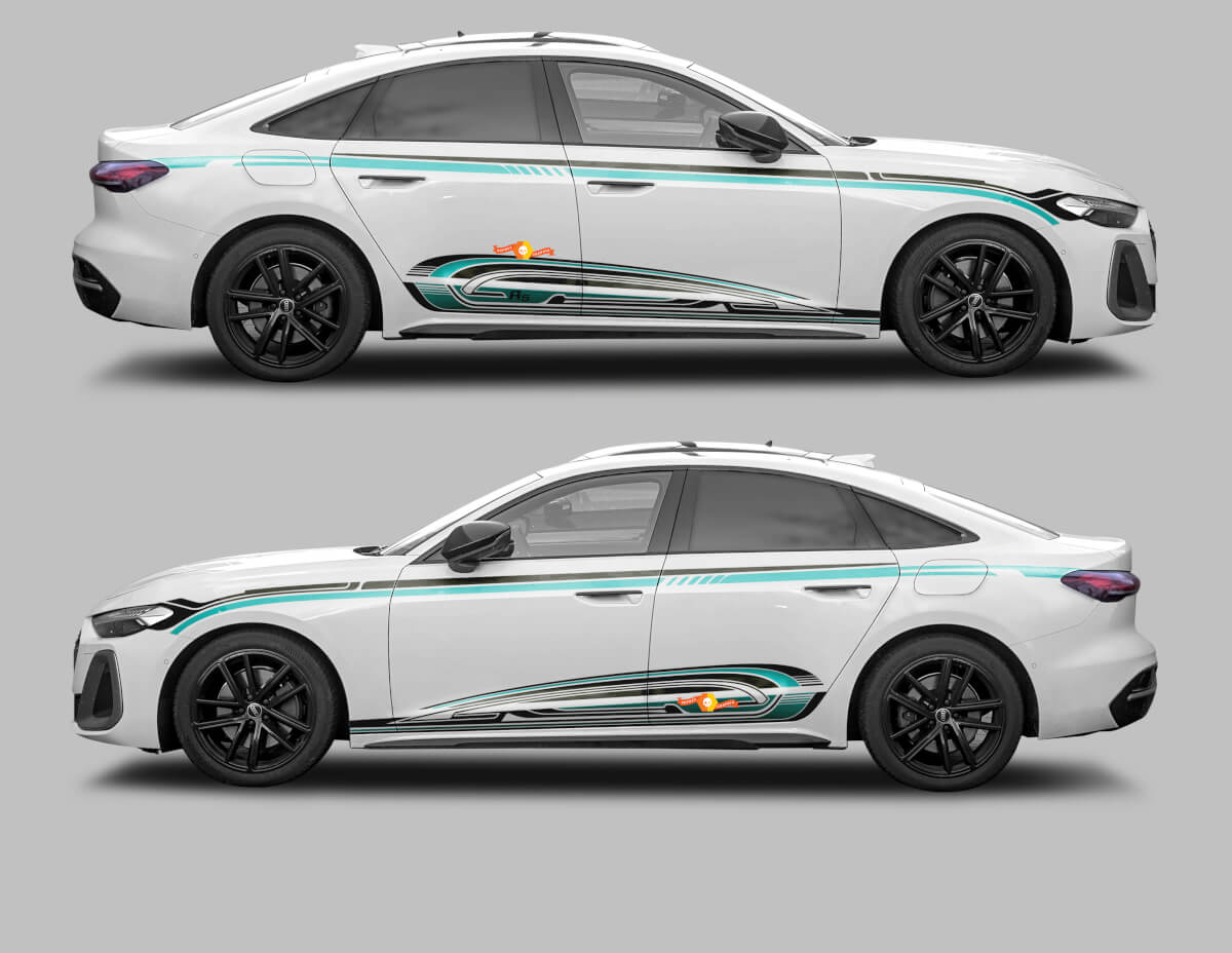 Kit de Calcomanías de Vinilo para Laterales y Paneles de Estribo A5 Techno Style para Audi A5