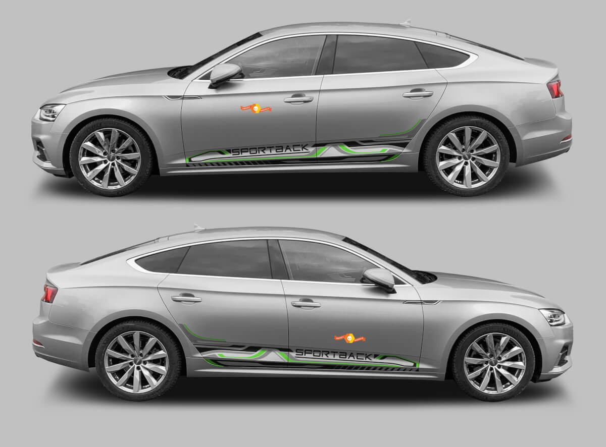 Kit de vinilos de franjas para el panel lateral Sportback Techno Style para Audi A5