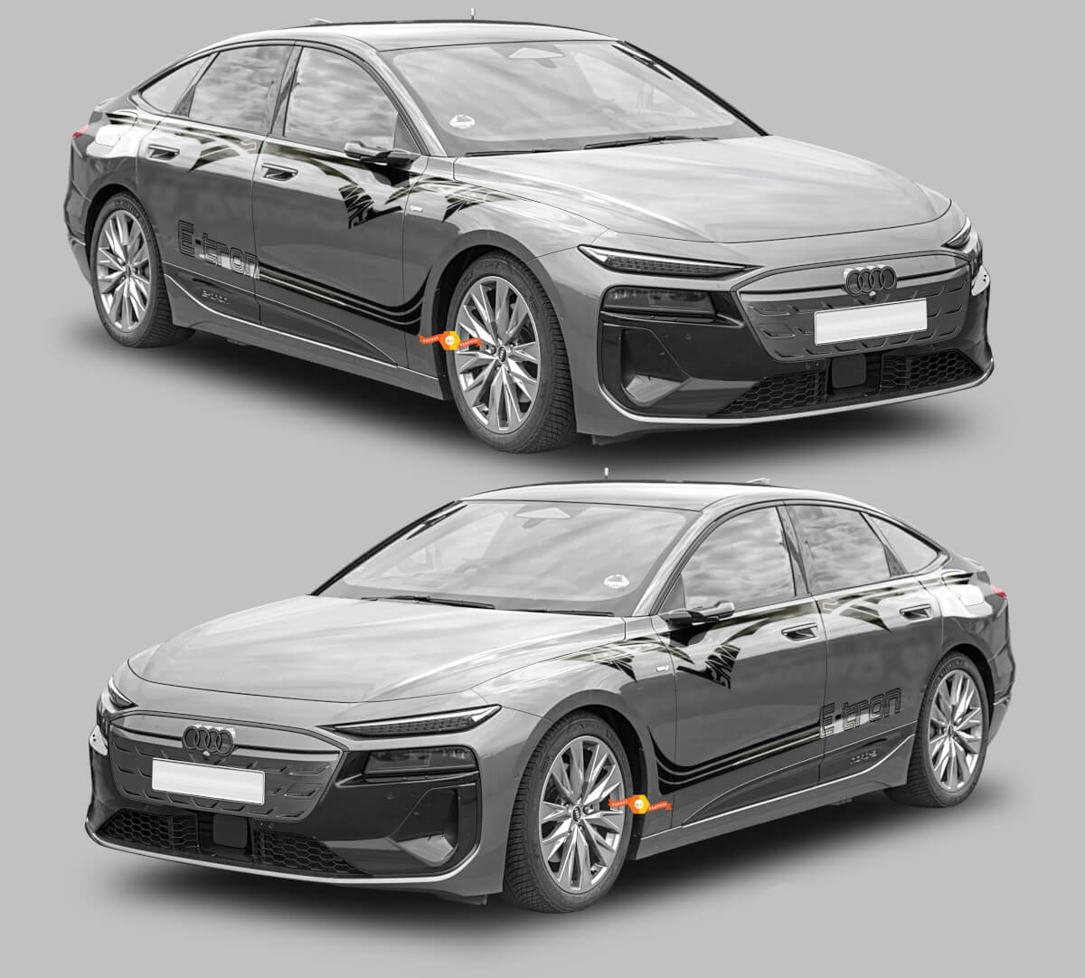 Kit de pegatinas de vinilo con franjas laterales de estilo tribal para Audi A6 Sportback E-Tron