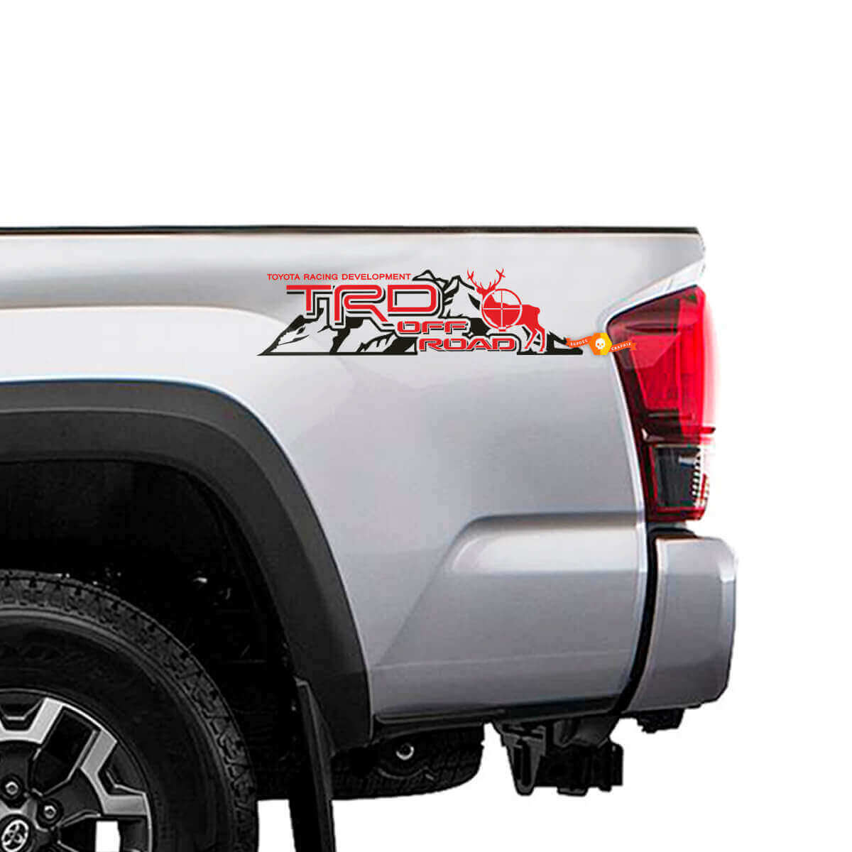 Juego de pegatinas de vinilo TRD Off Road Mountain Deer Bed Side para camiones Toyota