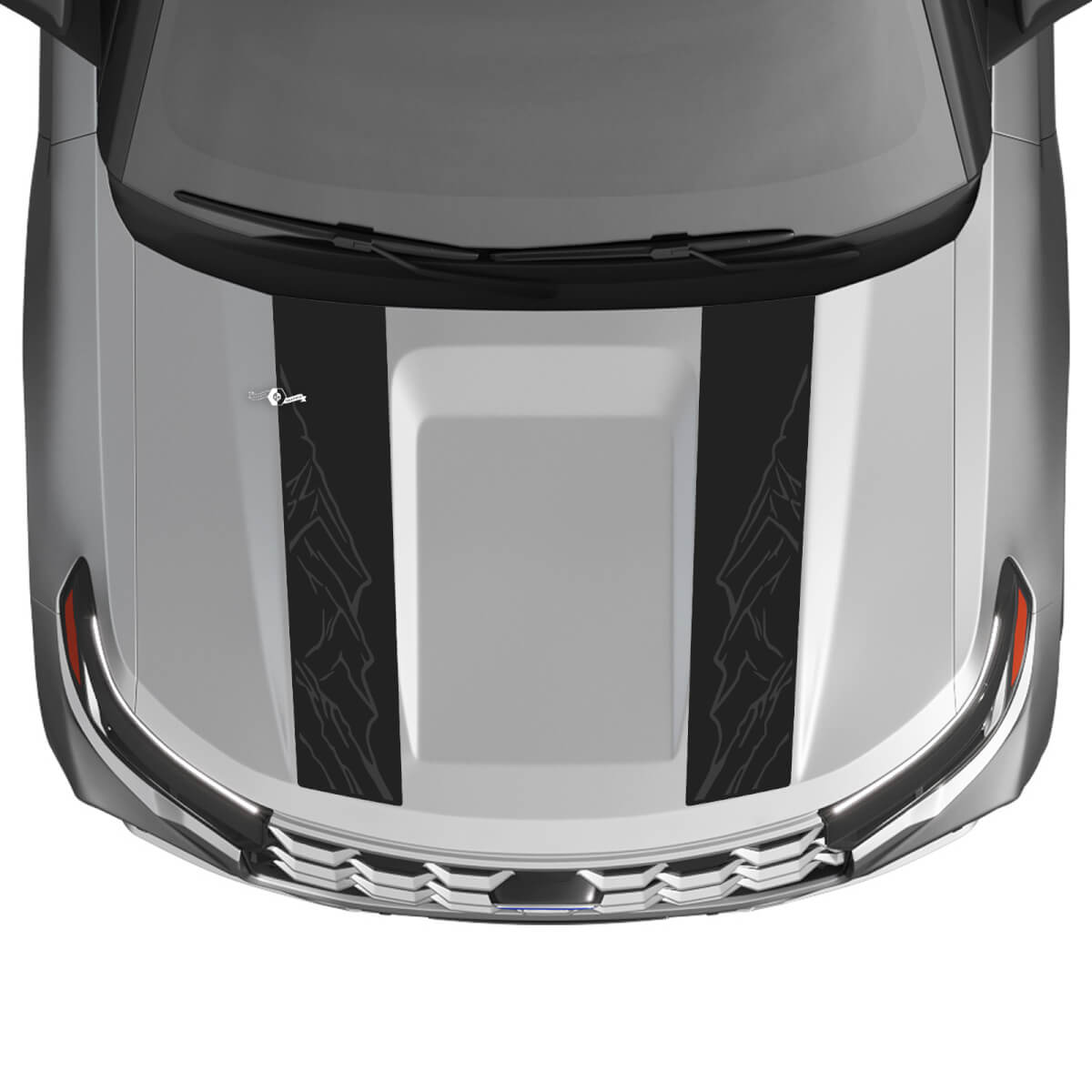 Kit de vinilos adhesivos de rayas con contorno de doble montaña para capó para Musclecar Explorer ST 2020-26