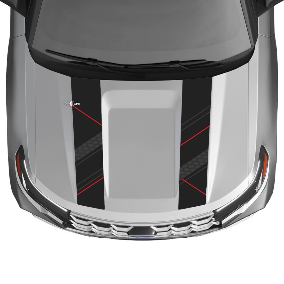 Kit de pegatinas de vinilo con rayas de panal dobles para capó para Musclecar Explorer ST 2020-26