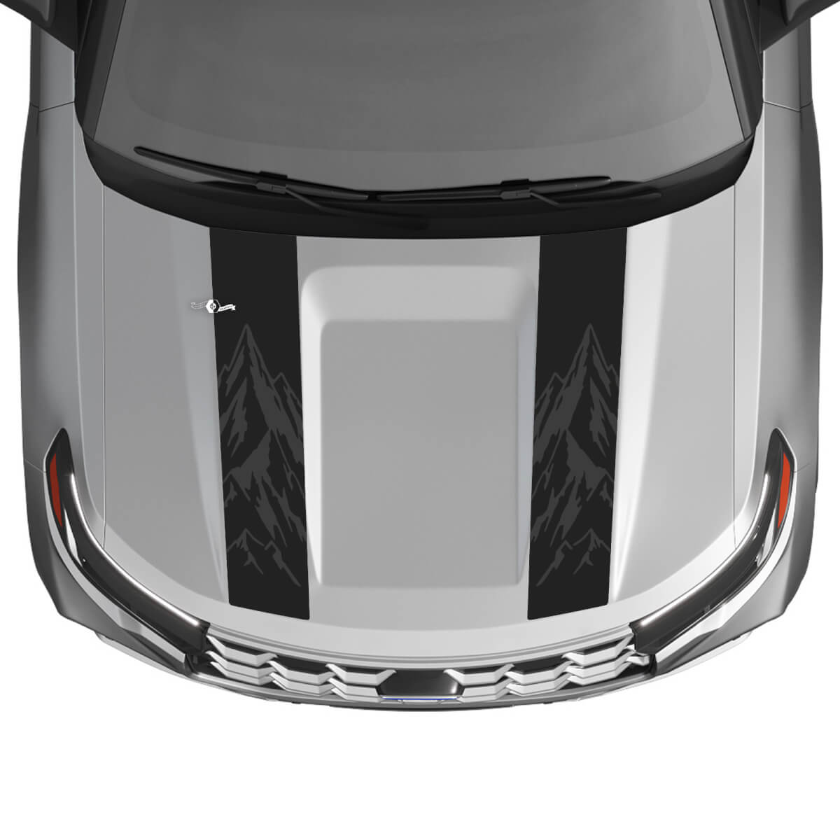 Kit de vinilo con franjas en forma de doble contorno de montaña para capó para Musclecar Explorer ST 2020-26