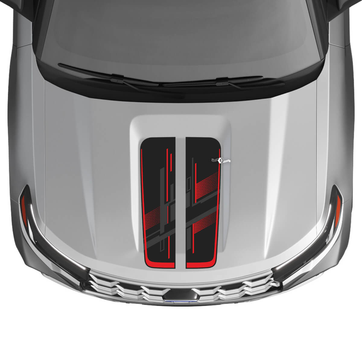 Kit de adhesivos de vinilo con franjas perforadas Techno para capó para Musclecar Explorer ST 2020-26