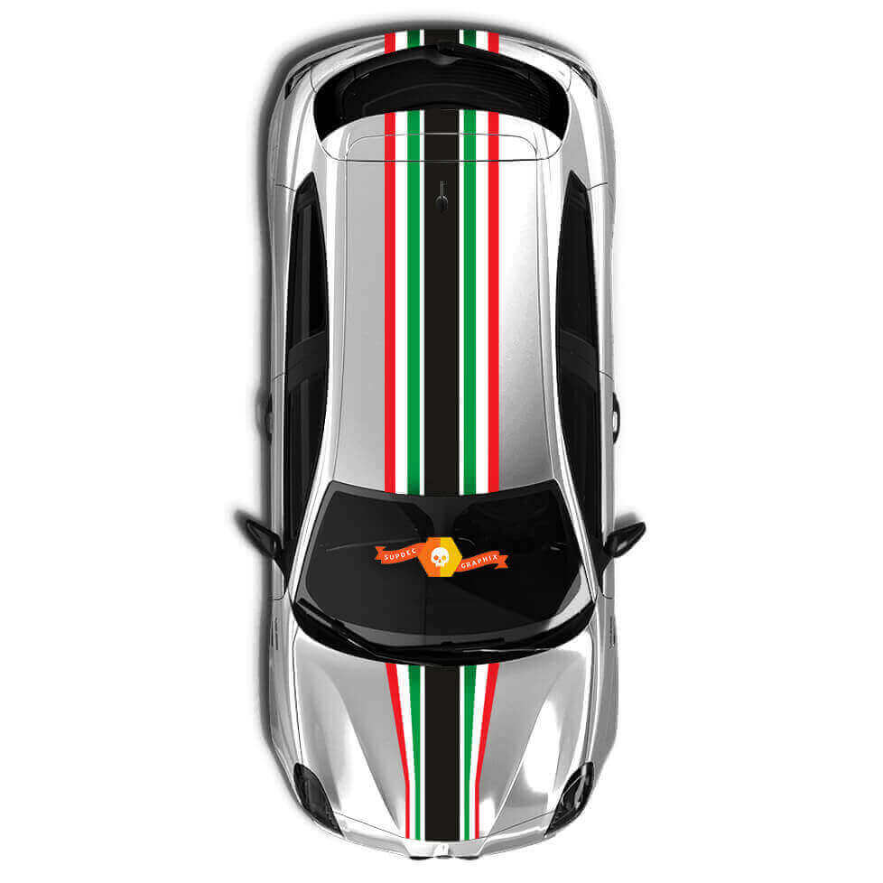 Kit de vinilos con franjas estilo bandera italiana para Alfa Romeo
