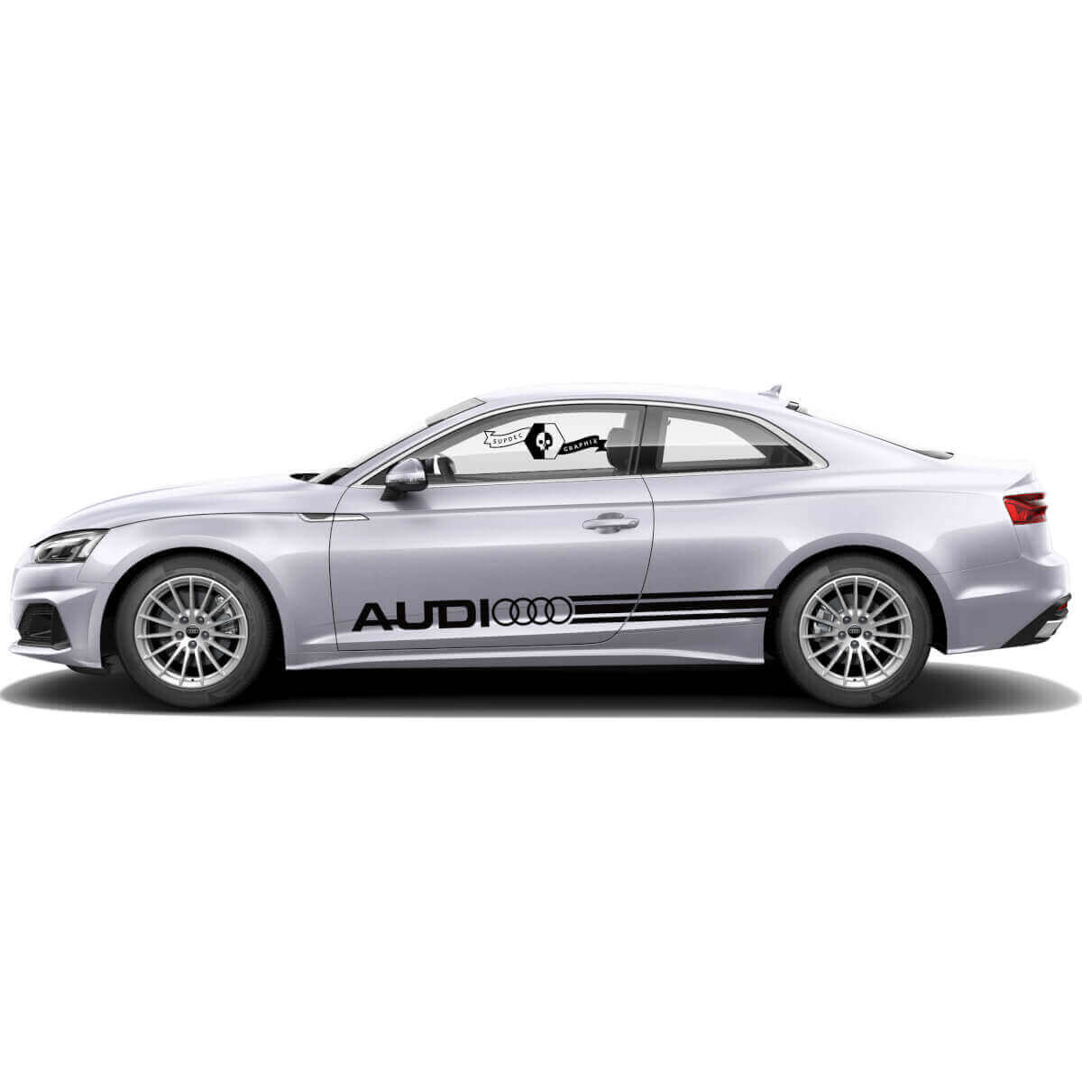 Kit de vinilos de franjas laterales de marca para Audi A5
