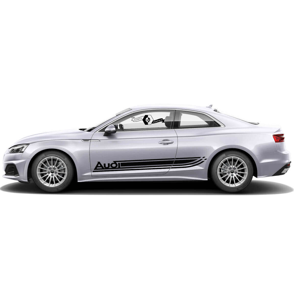 Juego de adhesivos vinilo de franjas laterales de marca para Audi A5