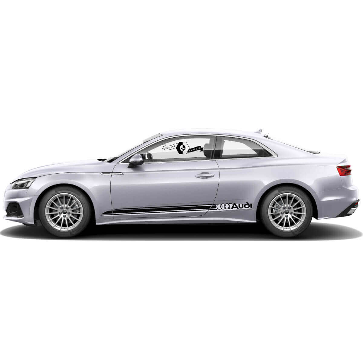 Juego de vinilos adhesivos con tiras laterales de contorno de marca para Audi A5