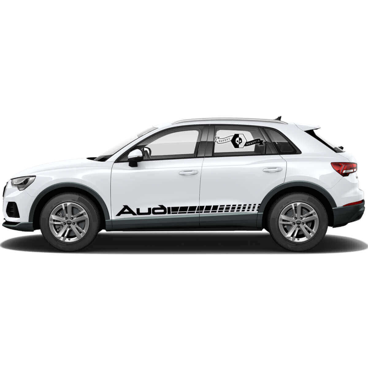 Juego de Pegatinas de Vinilo con Rayas Laterales Estroboscópicas de Marca para Audi Q3