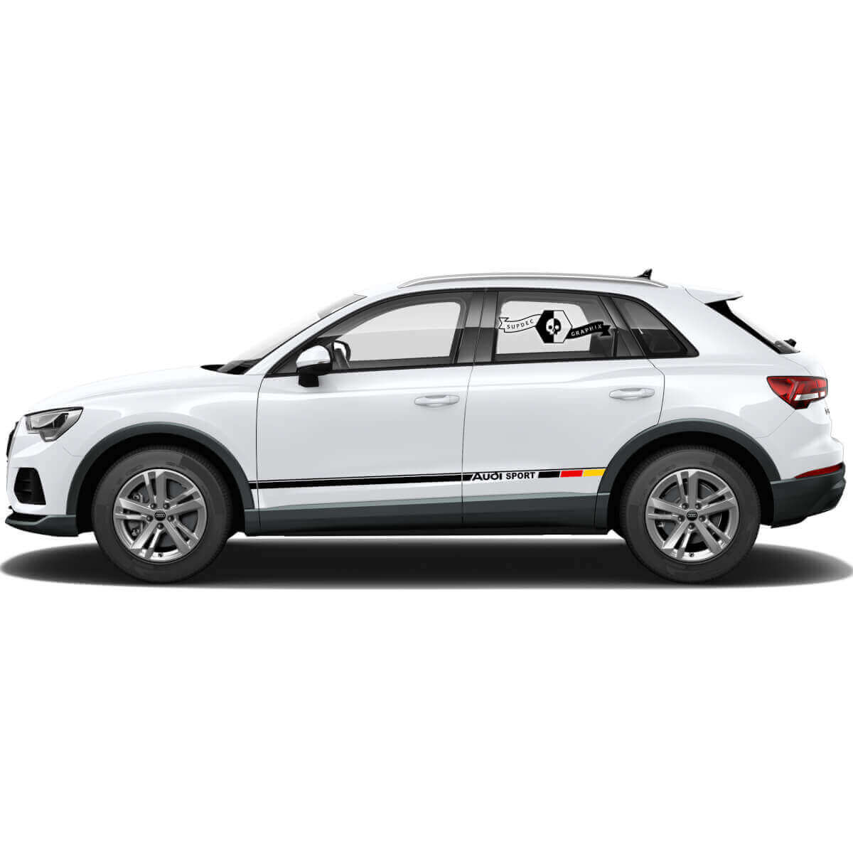 Juego de Pegatinas de Rayas Laterales con Estilo de Bandera Alemana para Audi Q3