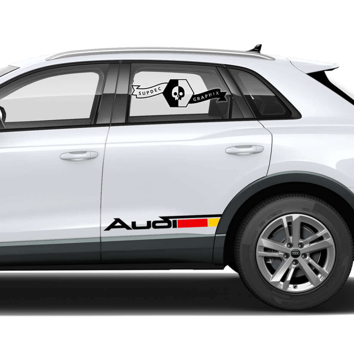 Juego de calcomanías de vinilo para puerta lateral con diseño de la bandera alemana para Audi Q3