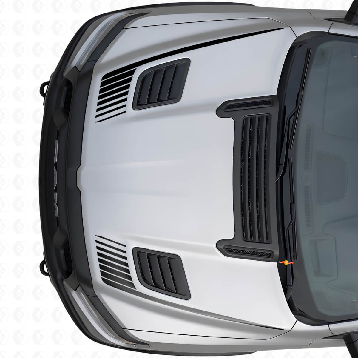 Juego de adhesivos de vinilo estilo estroboscópico con forma de palo de hockey para capó Dodge Ram Sport 2019+