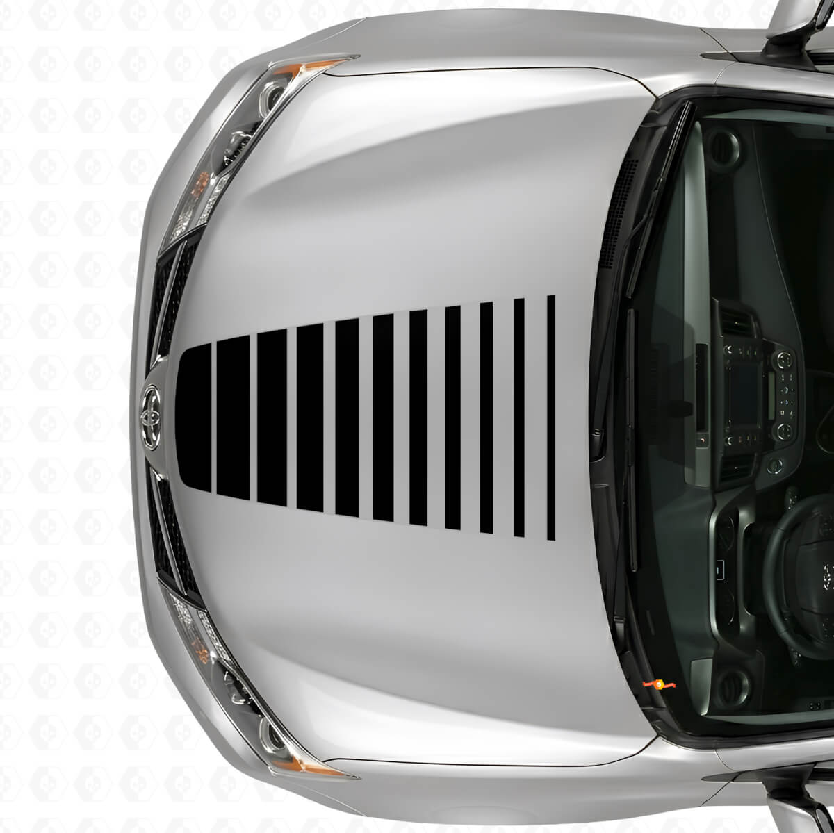 Calcomanía de vinilo de franjas expansivas para capó con luz estroboscópica para Toyota RAV4 2013+