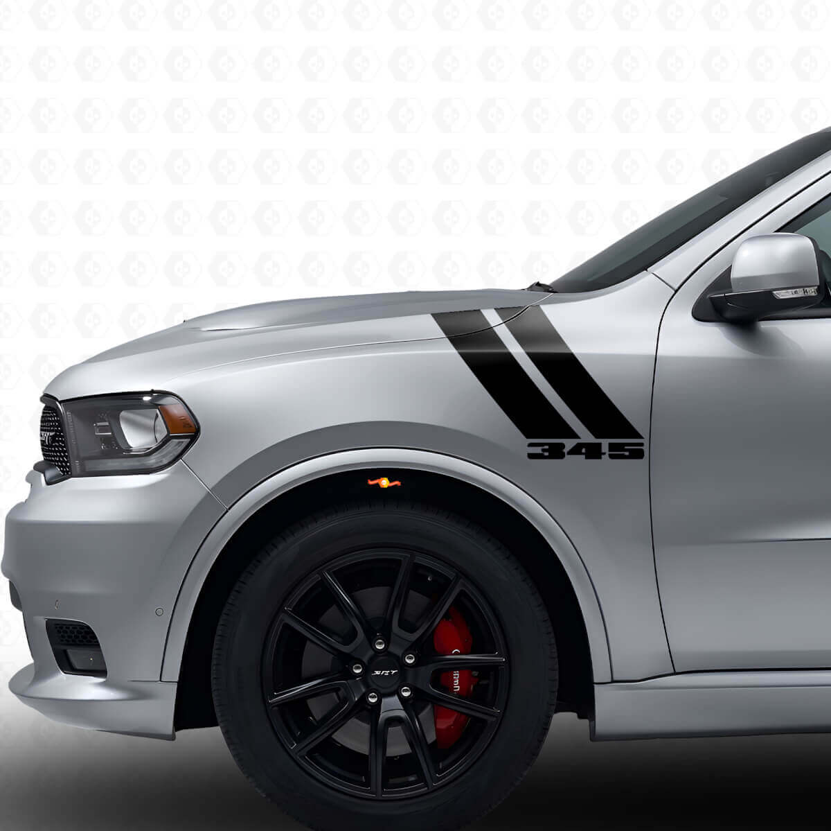 Kit de pegatinas de vinilo de doble banda 345 para guardabarros delantero para Dodge Durango 2011+