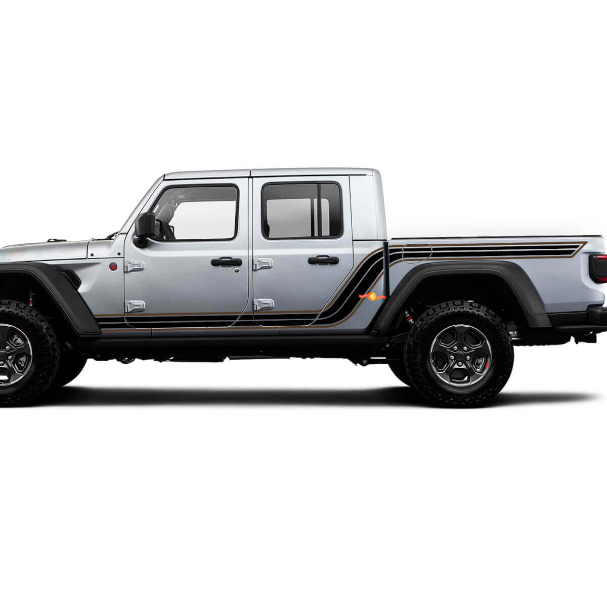 Kit de pegatinas de vinilo de franjas laterales doble contorno para Jeep Gladiator
