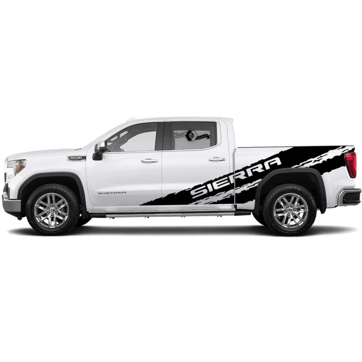 Kit de calcomanías de vinilo con franjas laterales anti-salpicaduras para GMC Sierra