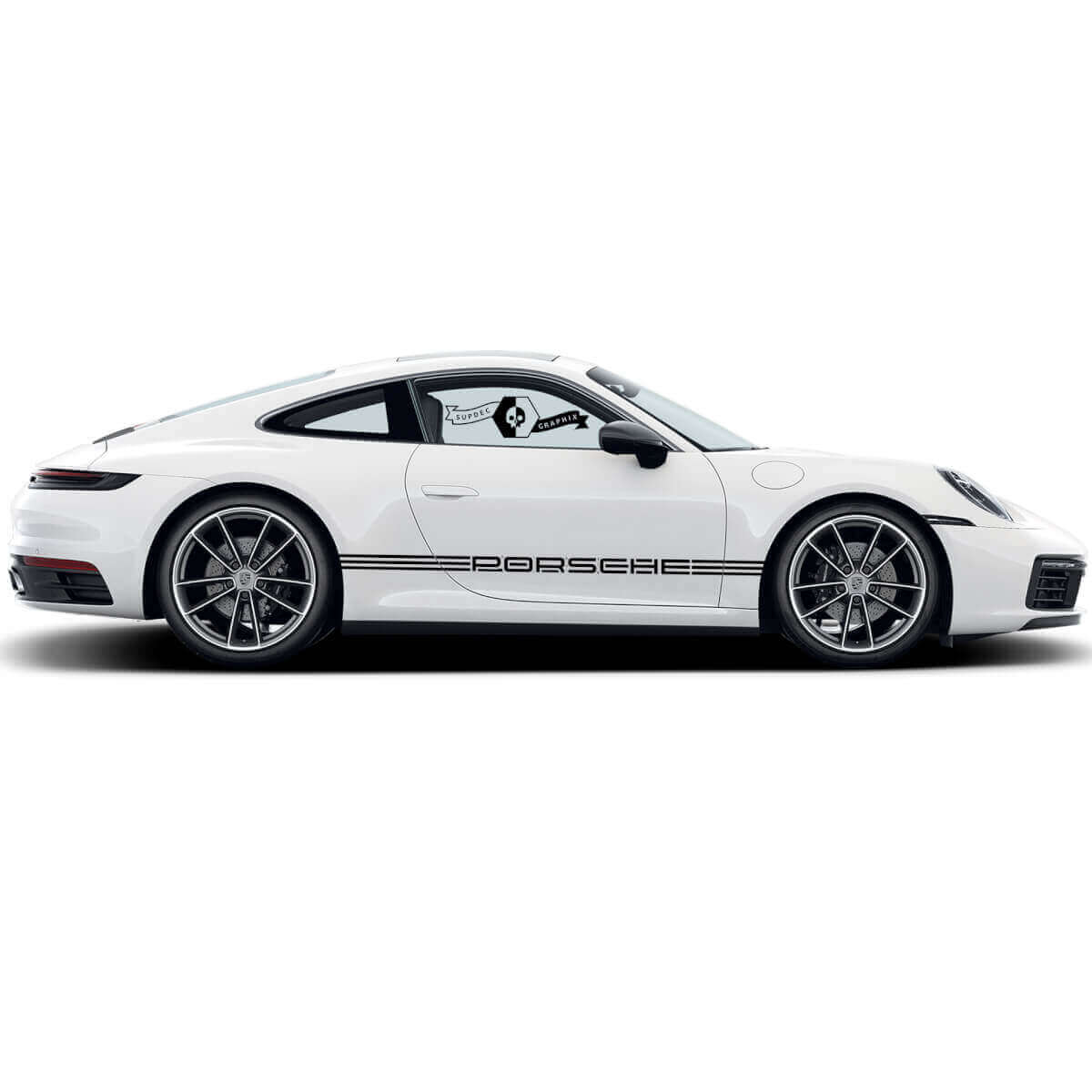 Kit de vinilos con franjas laterales de marca para Porsche Carrera 911