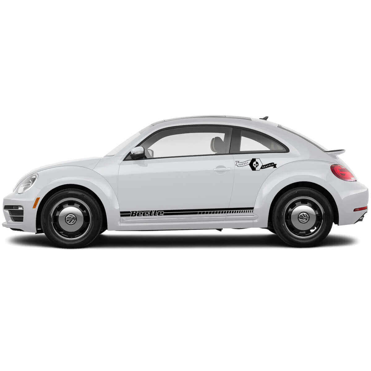 Kit de adhesivos de vinilo con franjas laterales de puerta de marca para Volkswagen Beetle
