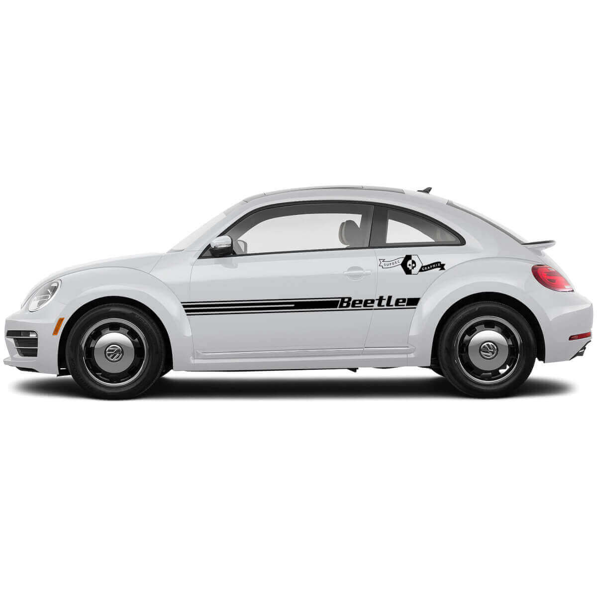 Kit de calcomanías de vinilo con franjas laterales de letras Beetle para Volkswagen Beetle