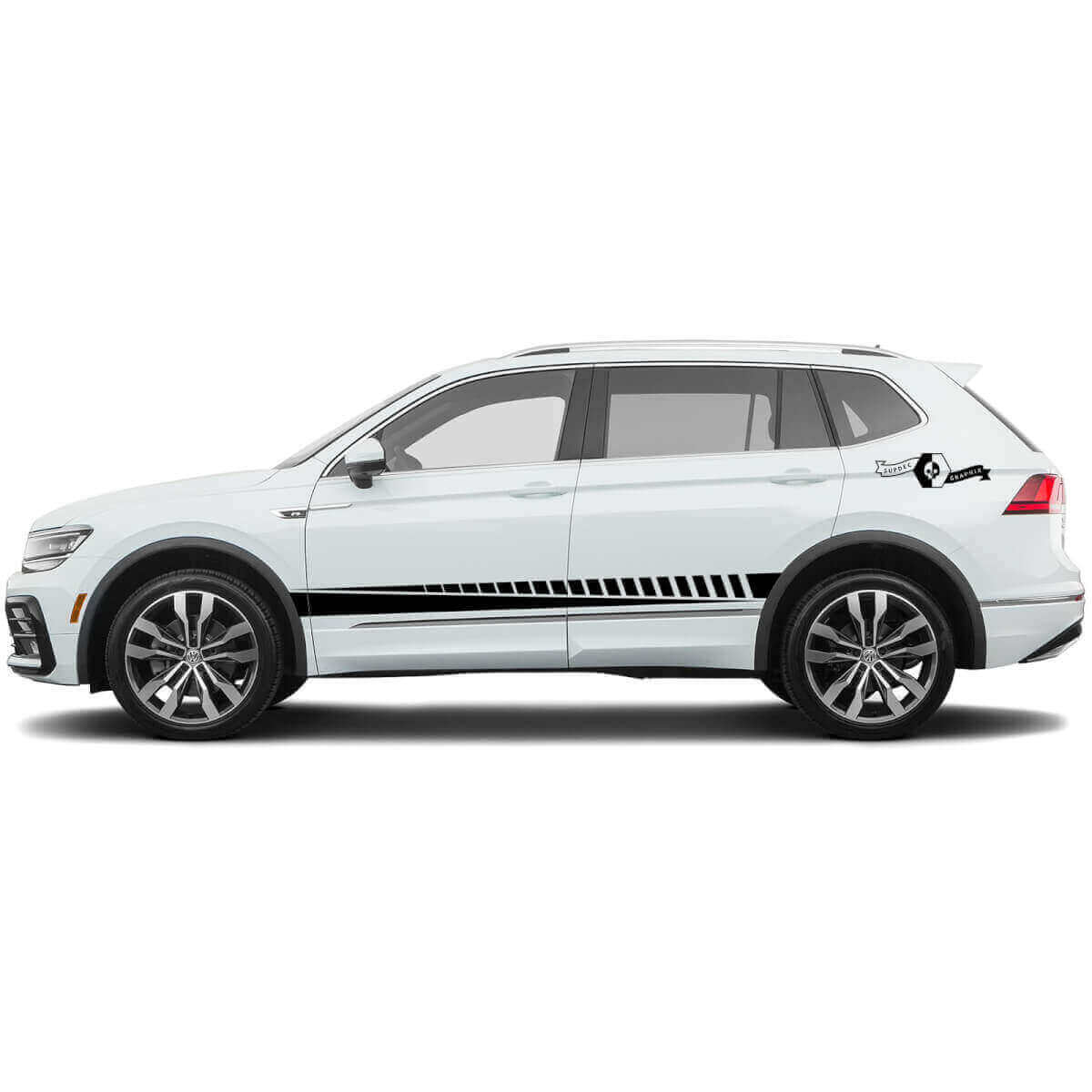 Juego de calcomanías de vinilo con franjas laterales decorativas para Volkswagen Tiguan