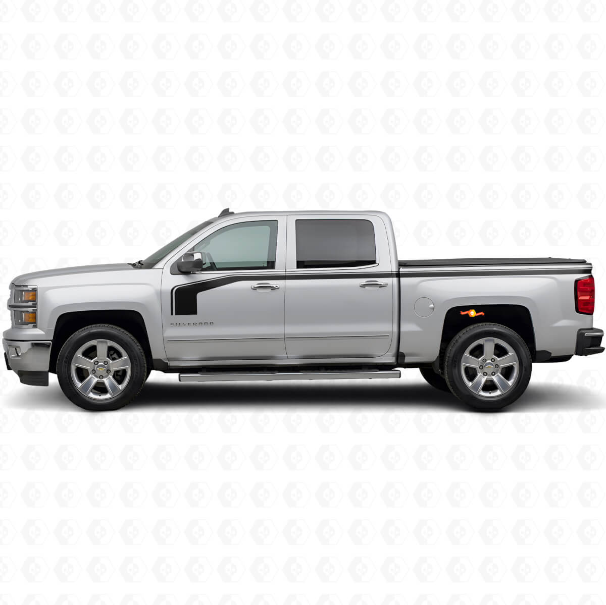 Kit de vinilos laterales con contorno superior estilo palo de hockey para Chevy Silverado 1500 2014+