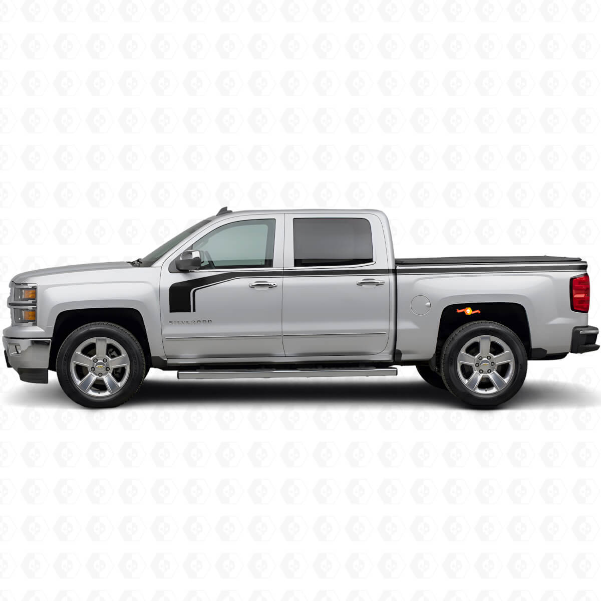 Kit de Vinilo para Lados con Contorno Inferior Estilo Palo de Hockey para Chevy Silverado 1500 2014+