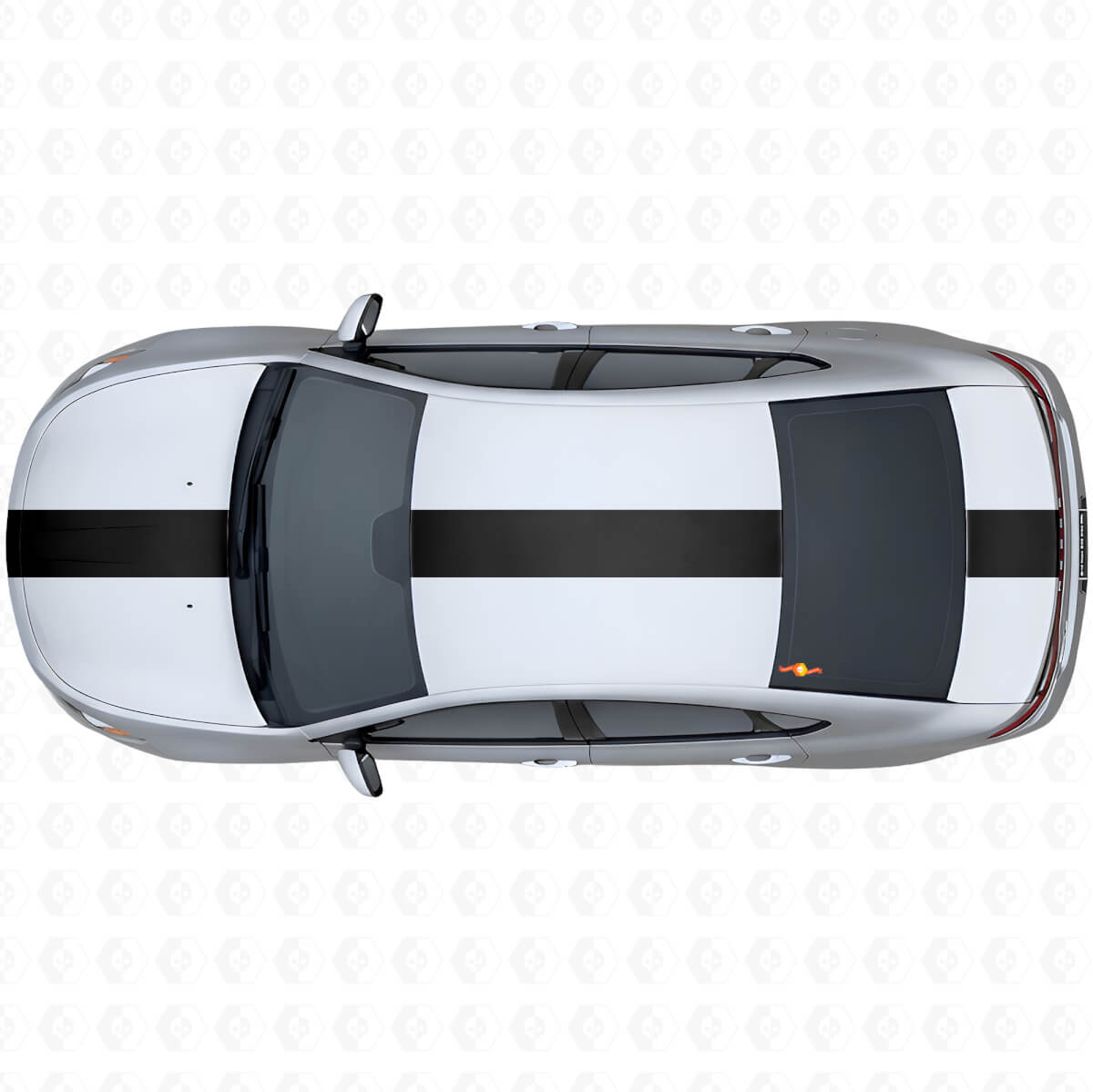 Kit de vinilo adhesivo de franja ancha para lateral superior de carreras para Dodge Dart 2013+