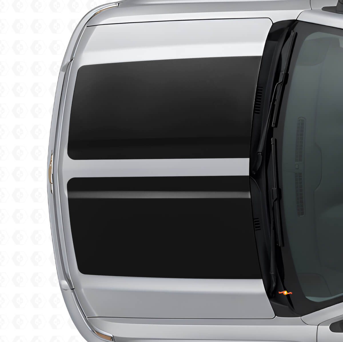 Kit de vinilos con franjas dobles anchas para capó y puerta trasera para Chevrolet Silverado 2014-15