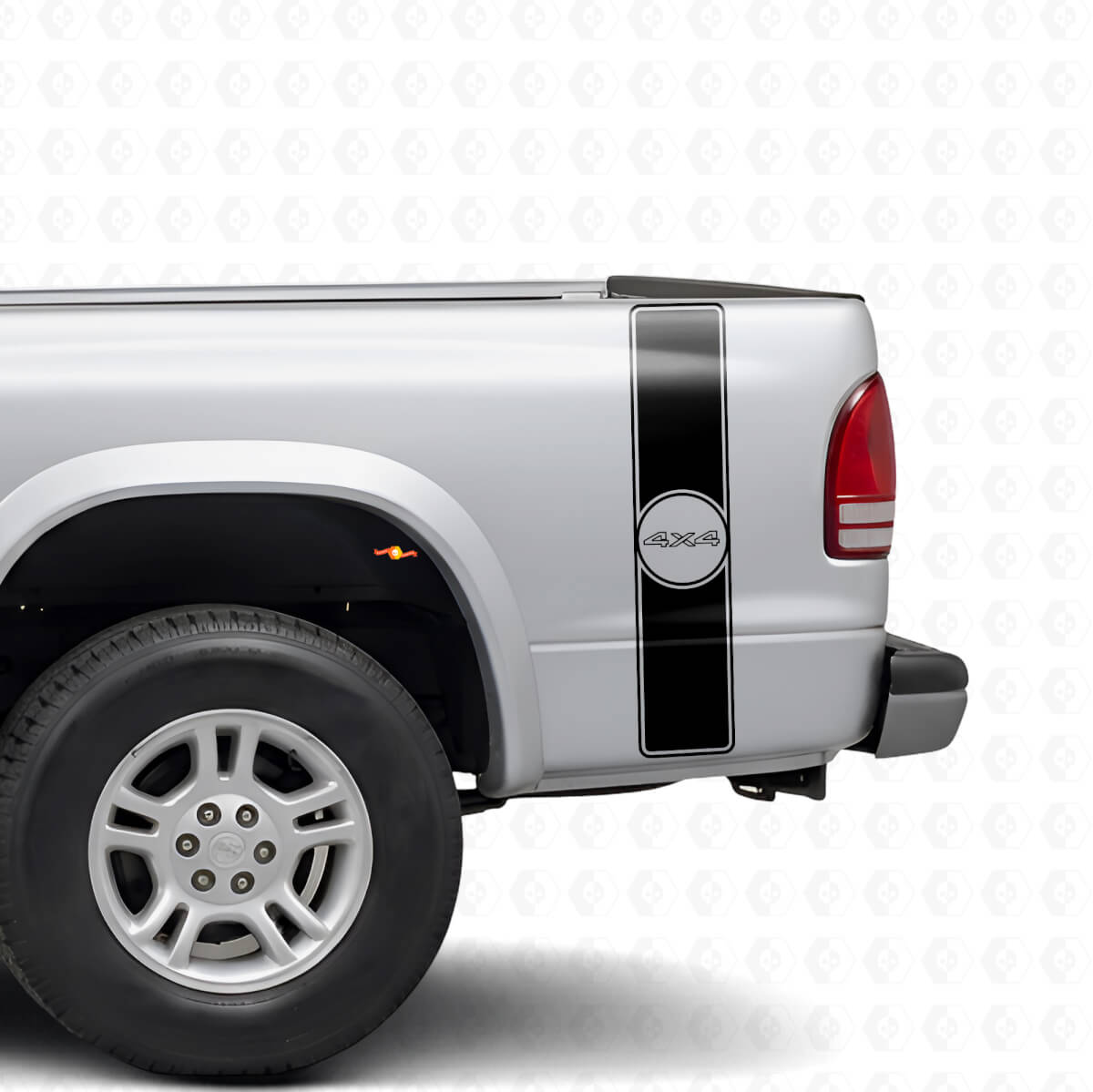 Kit de vinilos adhesivos de rayas laterales traseras estilo retro 4x4 para Dodge Dakota 1997+