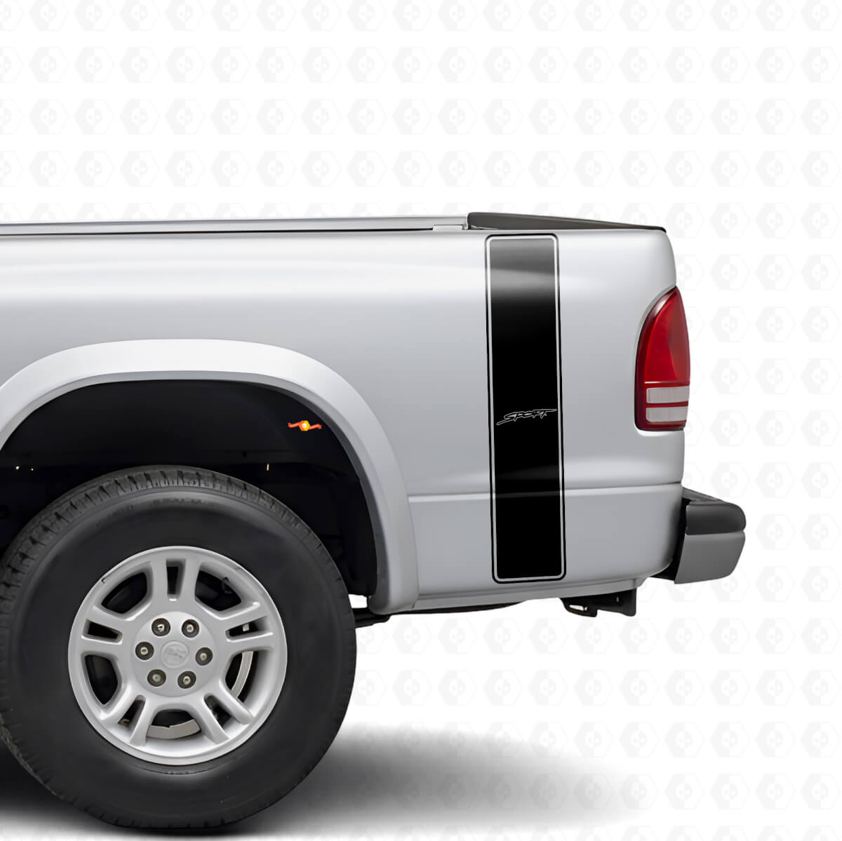 Kit de pegatinas de vinilo con franjas deportivas para la parte trasera lateral de Dodge Dakota 1997+