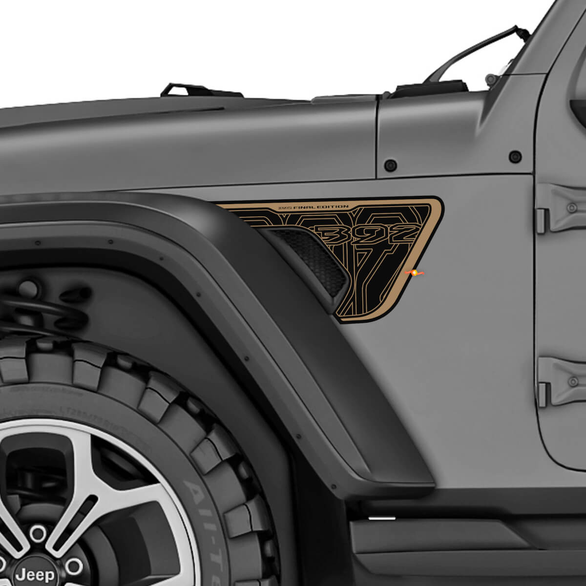 Kit de pegatinas de vinilo para ventilación de guardabarros 392 Final Edition para Jeep Wrangler Rubicon