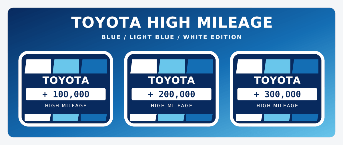 Pegatinas de gráfica retro vintage en azul heritage para Toyota de alto kilometraje