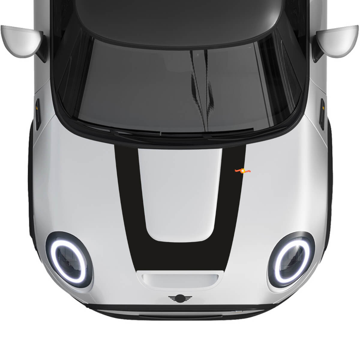 Pegatina de vinilo con raya tipo U para capó de MINI Cooper S 2022-2024