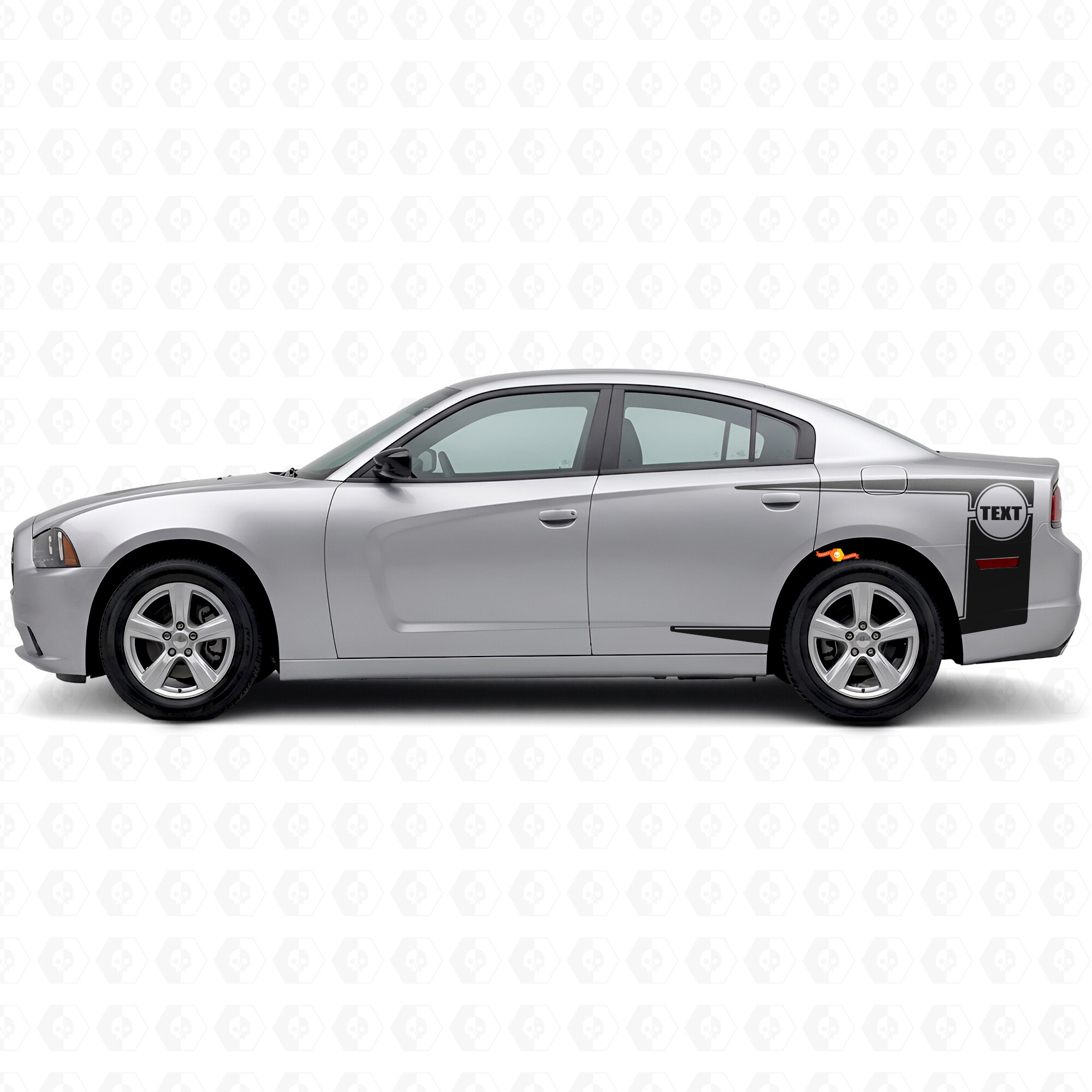 Calcomanía de vinilo de franjas personalizadas en la banda lateral para Dodge Charger 2011-2014