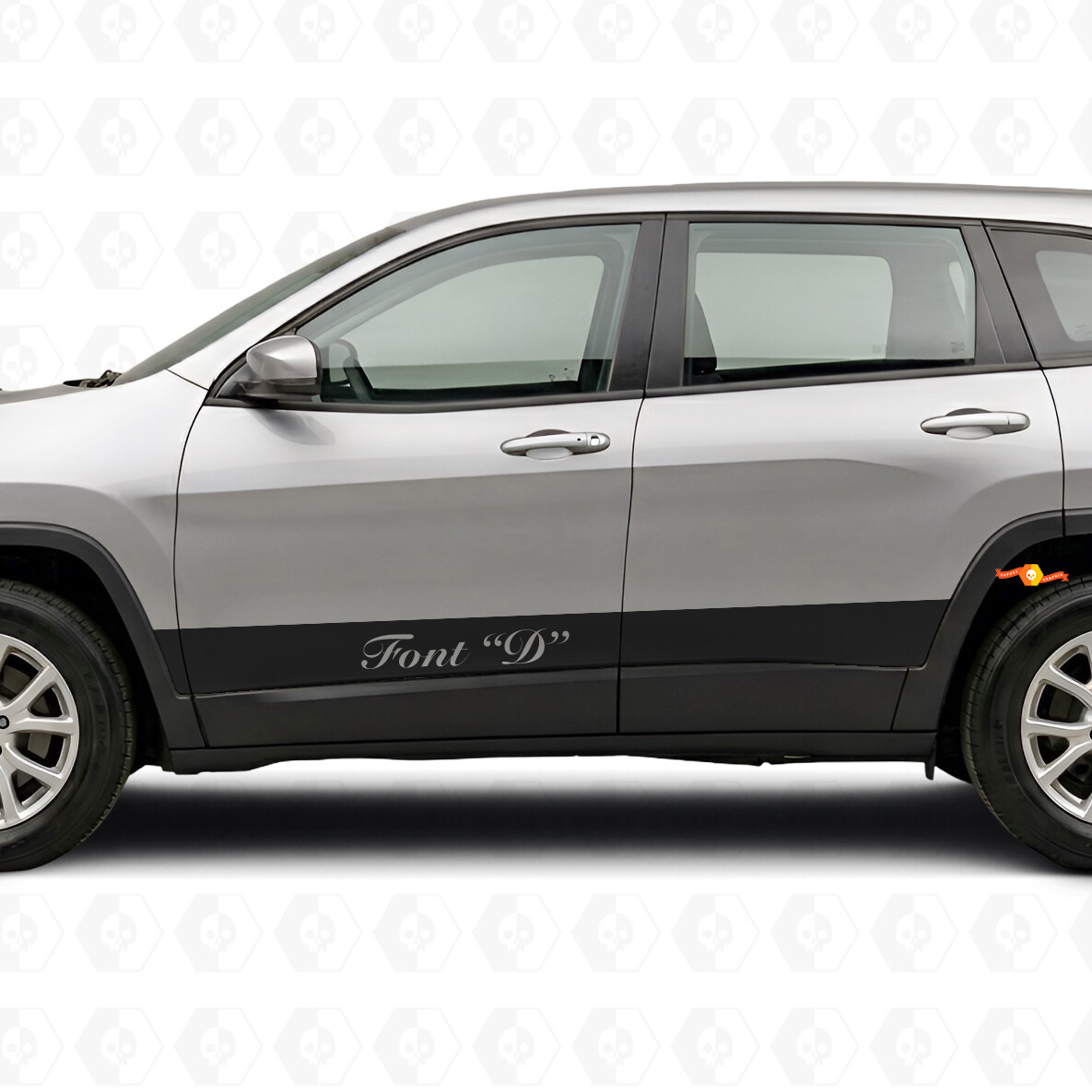Pegatina adhesiva de vinilo lateral de rayas rectas personalizadas para Jeep Cherokee 2014-2023