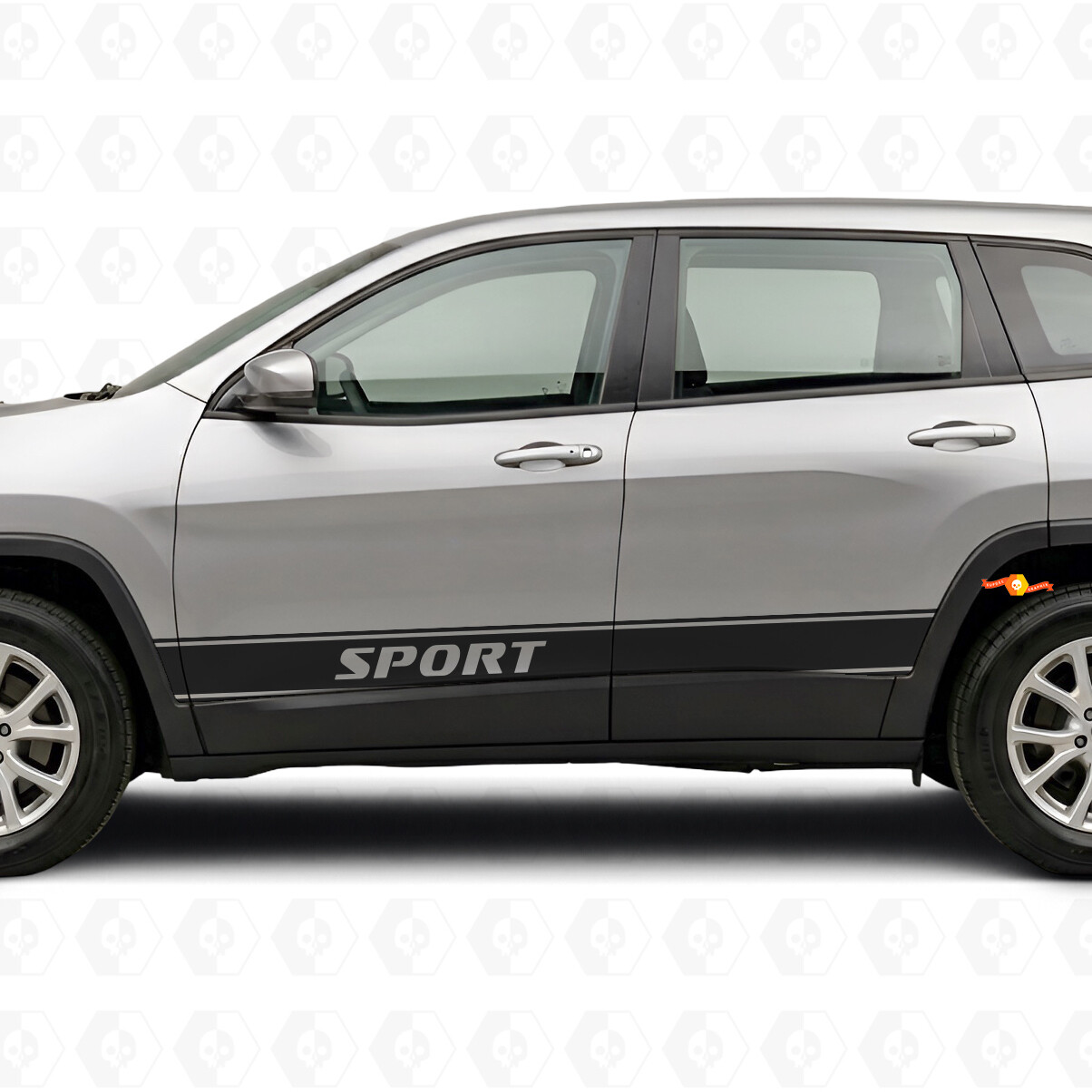 Calcomanía Vinilo Lateral con Contorno de Letras Deportivas para Jeep Cherokee 2014-2023
