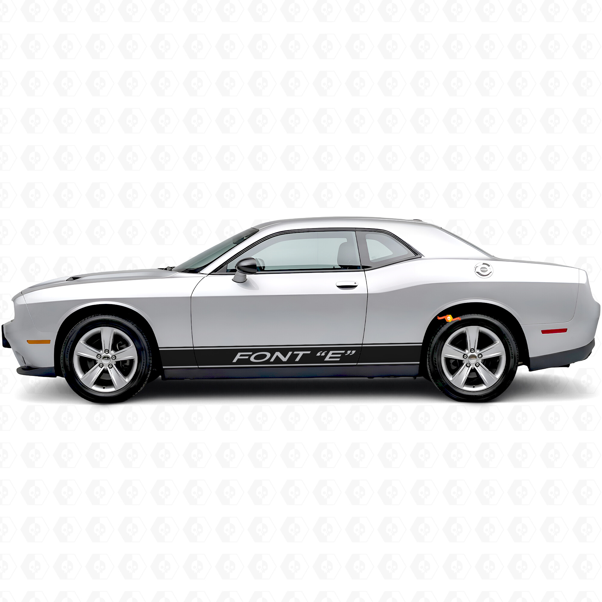 Pegatinas de vinilo personalizadas con franjas de contorno para paneles laterales para Dodge Challenger