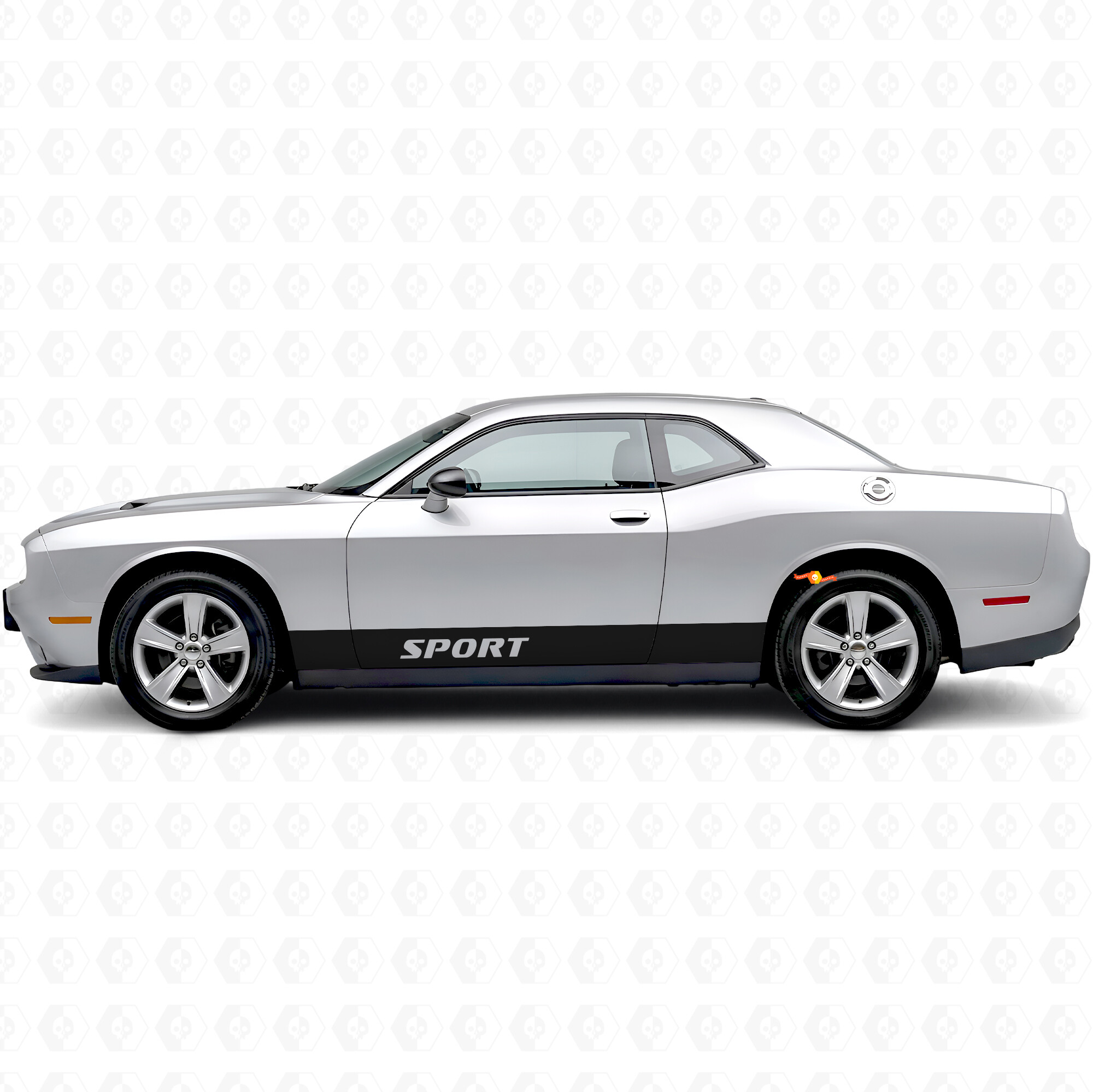 Pegatina adhesiva lateral de vinilo con rayas deportivas rectas para Dodge Challenger