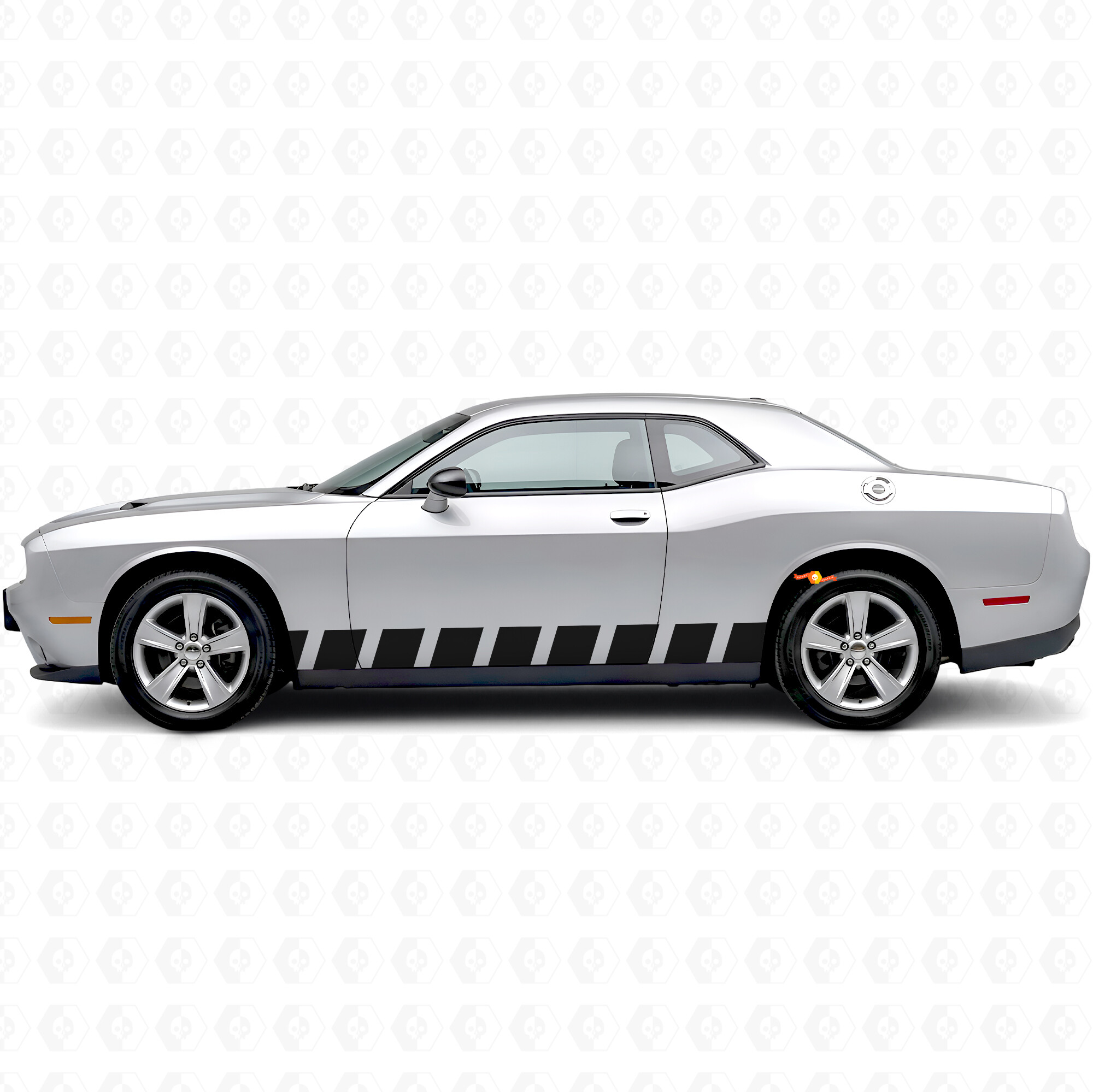 Pegatinas laterales de vinilo con franjas estilo bloque para Dodge Challenger