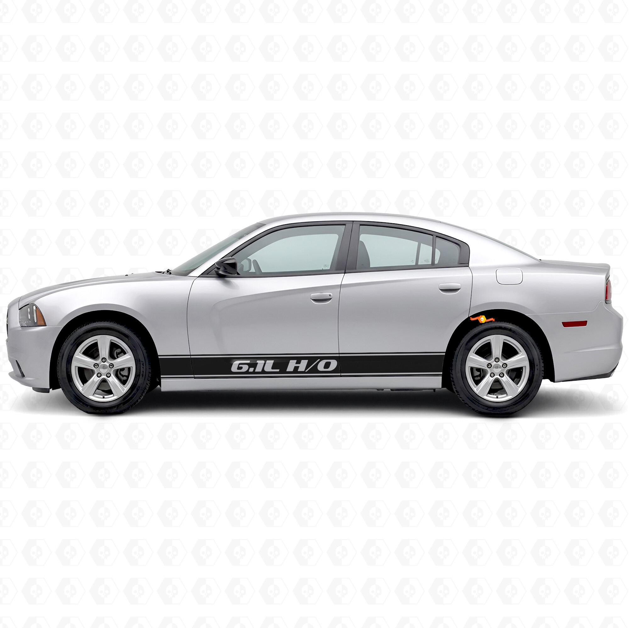 Calcomanía vinilo lateral con franjas de contorno H/O 6.1L para Dodge Charger 2011-2014