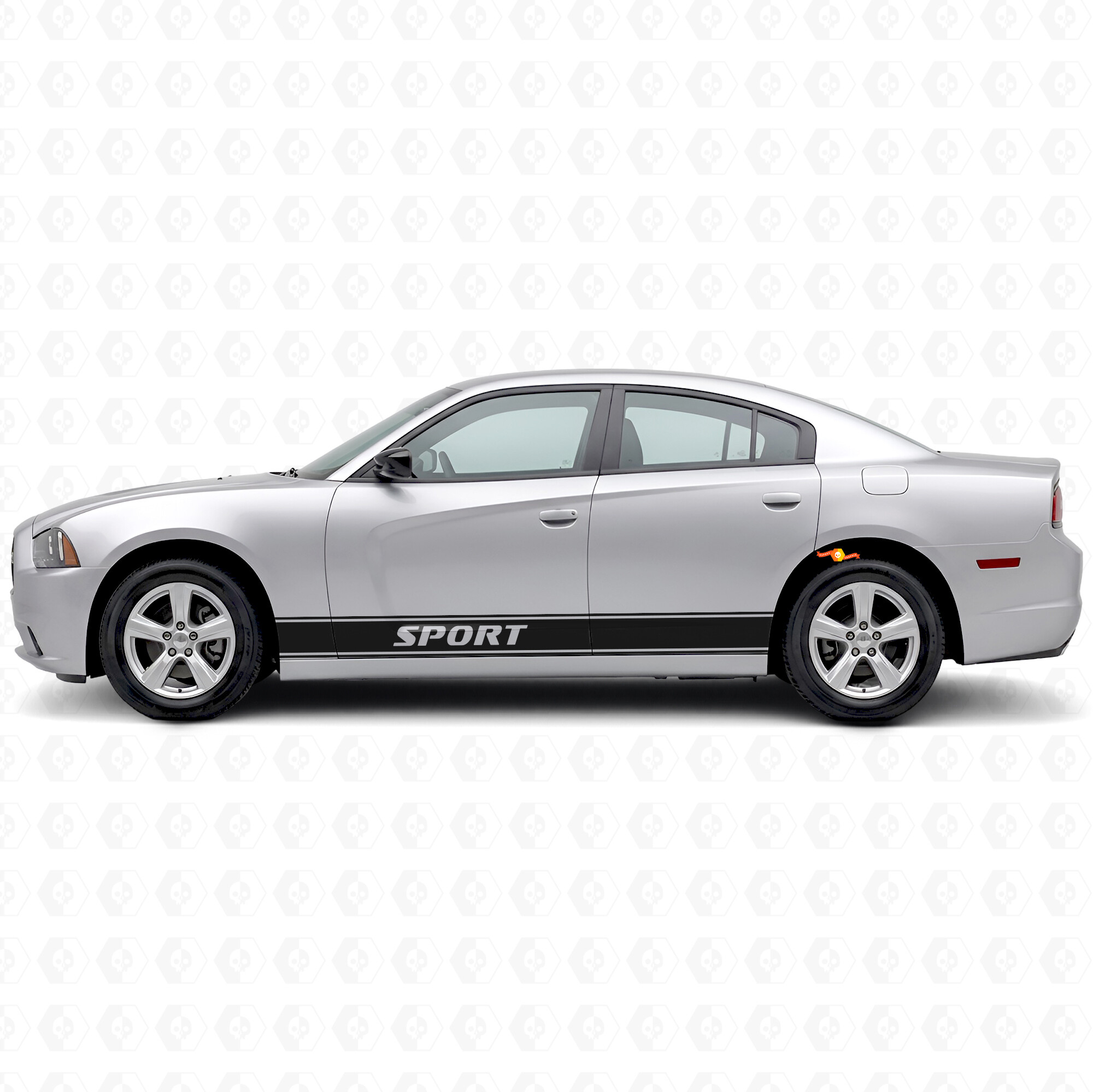 Pegatinas laterales de vinilo con franjas de contorno deportivo para Dodge Charger 2011-2014