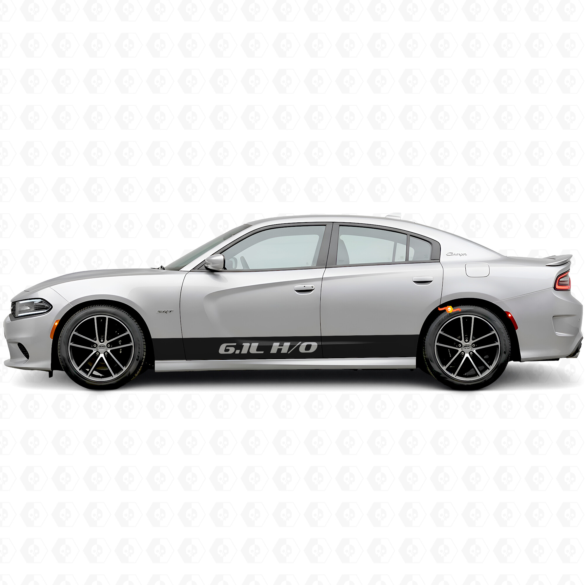 Calcomanía de vinilo lateral con franjas rectas 6.1L H/O para Dodge Charger 2015-2026